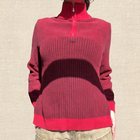 Burgundy and Red Striped Pullover - Picture 4 of 5